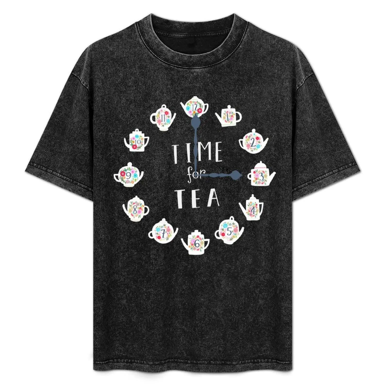

Time for tea flowery teapots T-Shirt Casual All Match Short Sleeve T-Shirt