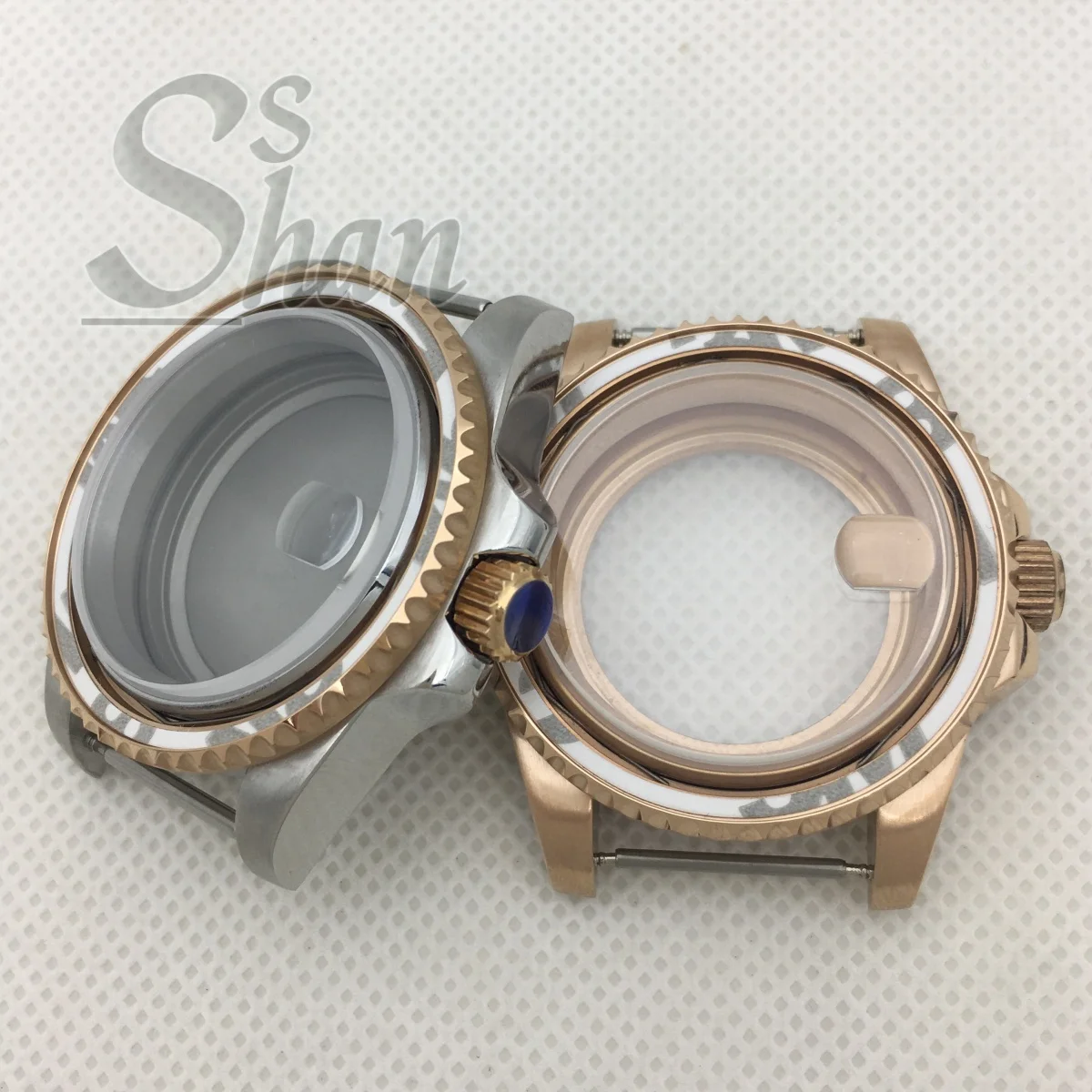 40mm Stainless Steel Watch Case Sapphire Glass Bidirectional Rotating Bezel Compatible with Rhonda 515 NH34 35 PT5000 Movements
