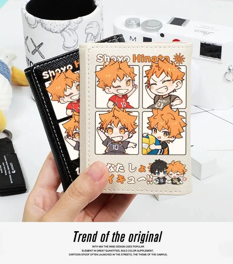 

Haikyuu ひなた しょうよう/Shoyo Hinata Student Triple Fold Girl ID Bag Card Holder Coin Purse Ladies Wallets Cartoon Bags