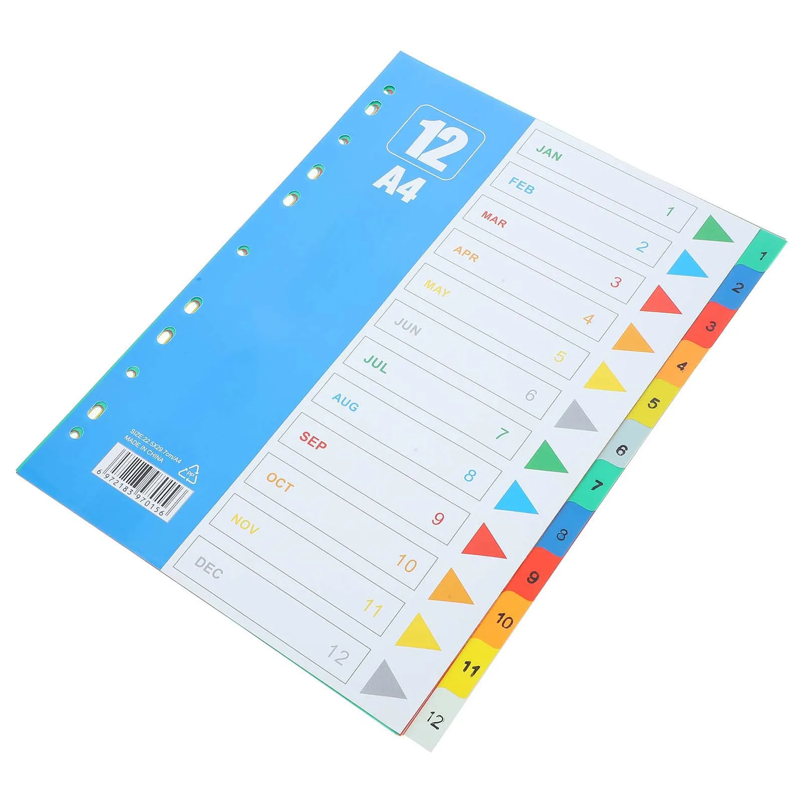 

1 set Page A4 File Dividers Notebook 11 Hole Bulk Numbered Tabs Binder Separators Subject Dividers Index