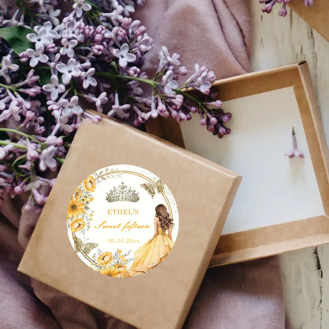 90 قطعة من ملصقات الأسماء وأعياد الميلاد (للحفلات الزفاف والمعمودية والحفلات وتغليف الهدايا)