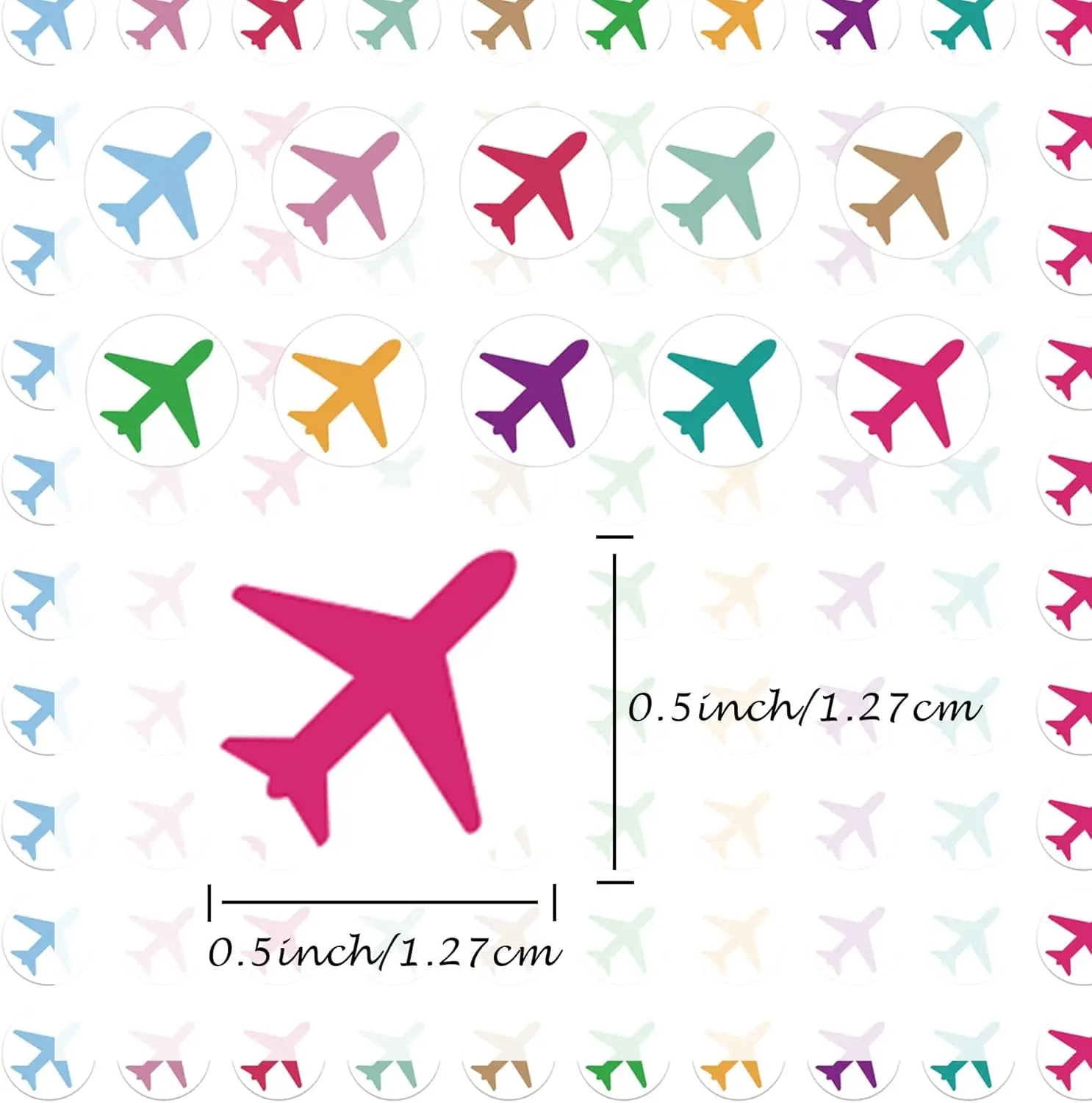 500 Colorful Travel The Map Airplanes Mini Stickers - Small 1/2 Inch Travel Airplane Planner Stickers Marking Location Stickers