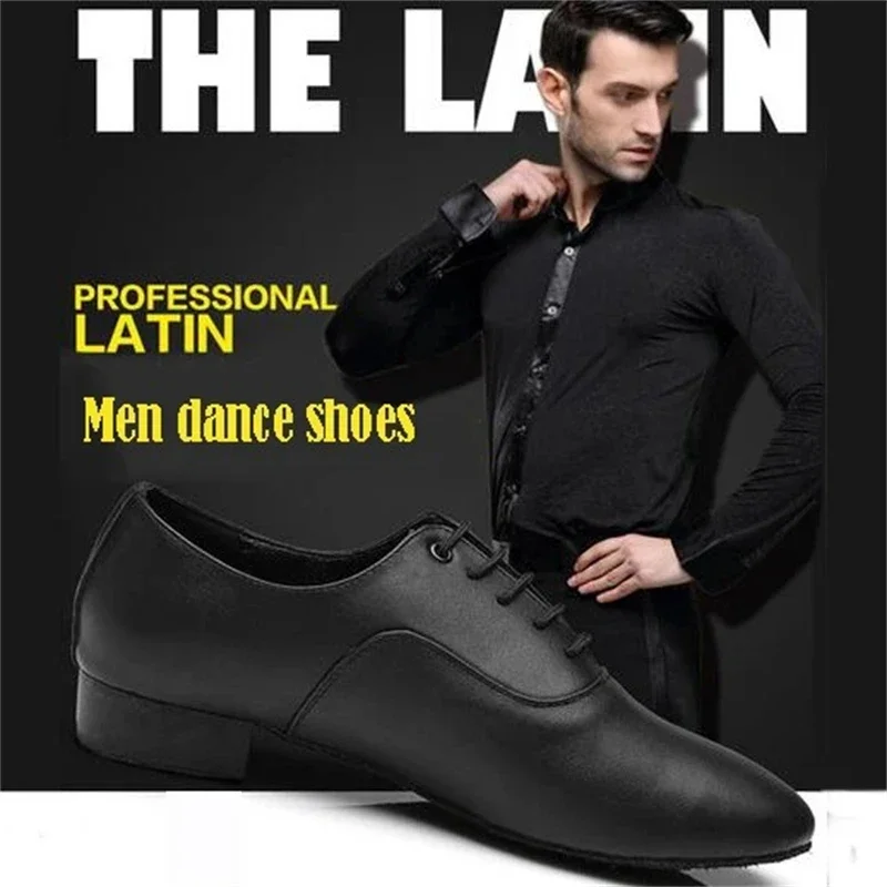 Professional Latin Dance Shoes For Men Black White Low Heel Height 2.5cm Modern Ballroom Tango Shoes/Jazz Shoes/ Salsa Shoes