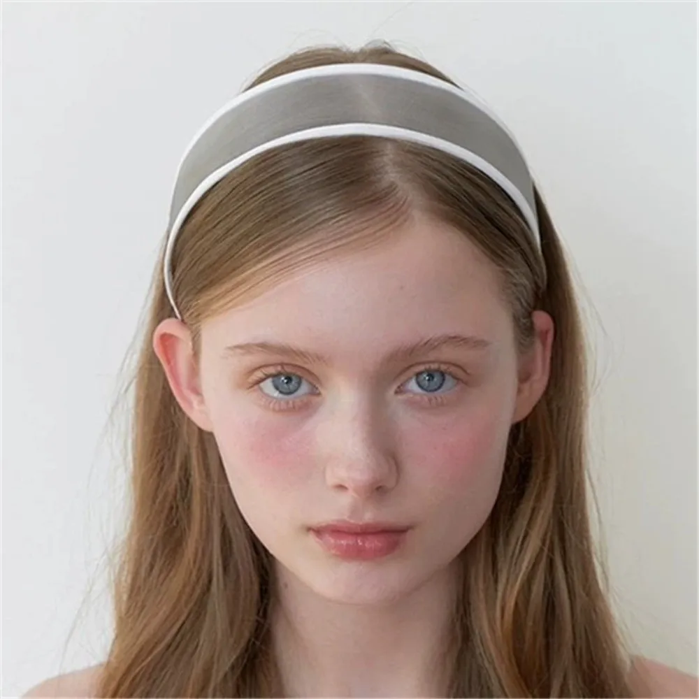 

Повязка на голову с жемчугом и стразами, креативная, водонепроницаемая, широкая, однотонная (черная, белая), для девочек