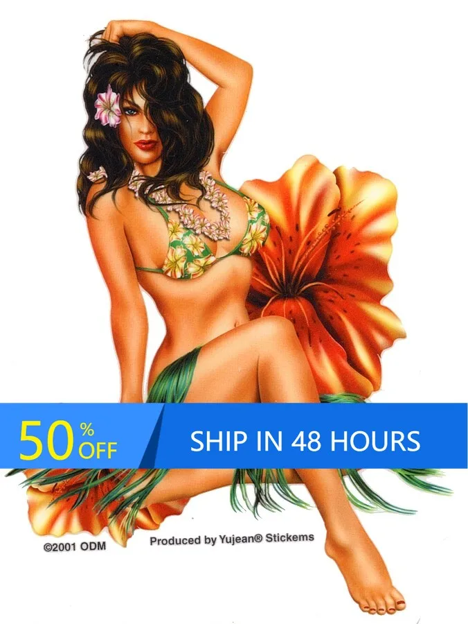 

Hawaiian Hula Pinup Island Trendy Motor Home Car Walls Window Waterproof Vinyl Decal Decoration Unique Cute Funny Retro Cool