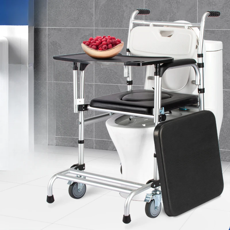 Folding Crutch Stool Wheelchair Assistance Patient Lift Transfer Chair Steel Shower Chair Seats Bath Pillow Non Slip Feet