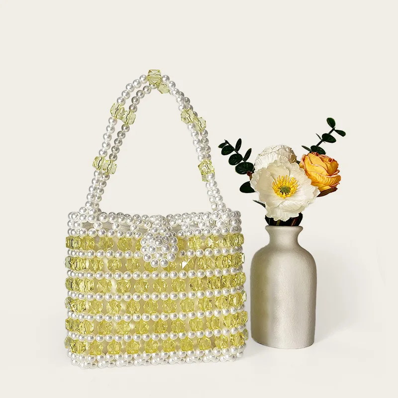 Delicate Handmade Beaded Handbag  Durable PVC Material Fashionable Compact Size Elegant Design Spring 2026 Collection