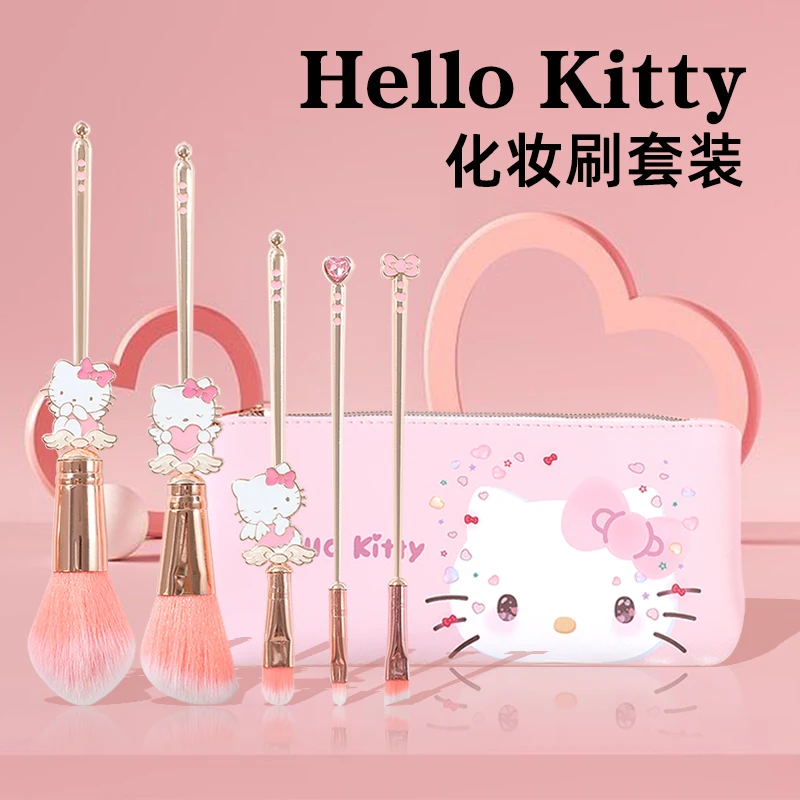 

Kawaii Sanrio Kuromi Hello Kitty Series Birthday Gifts Anime Cartoon Cute for Girlfriends Student Makeup Brushes Girls Gift Toys