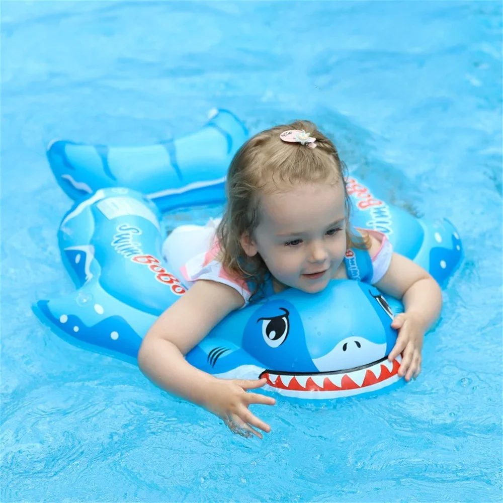 Baby Swimming Ring Inflatable Pool Float Circle Shark Sunshade for Kids Float Air Mattress Beach Party Pool Toys Accessories