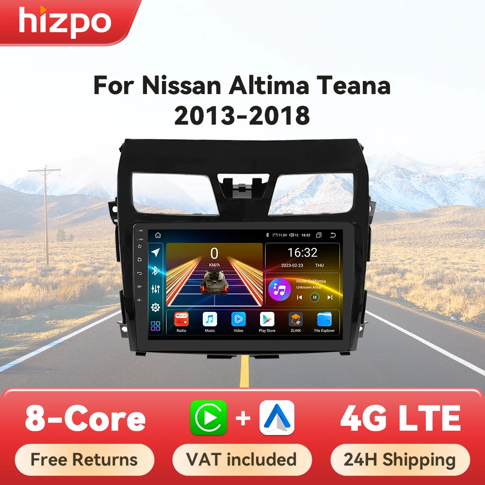 Hizpo 2 Din Android Smart Car Systems For Nissan Teana3 Altima 2013 - 2018 Carplay Auto Radio 4G Multimedia GPS 2din Autoradio