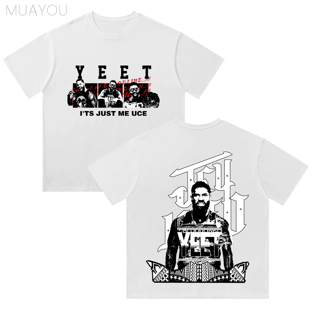 

Men's Fighting Youth ProSphere Black Jey Uso Crowd T-Shirt Washed fabric Summer Short T-Shirt Women Oversize Tops