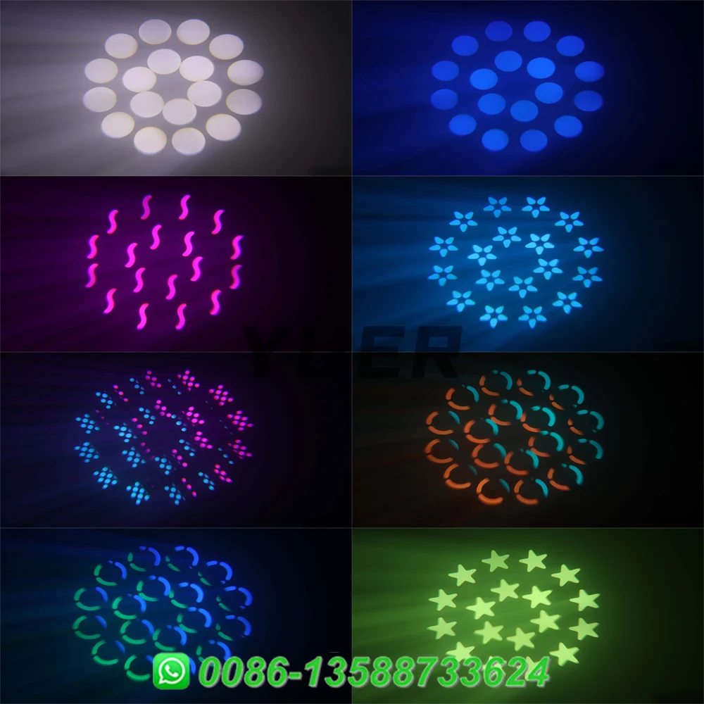 Imagem -06 - Feixe de Led Moving Head Light 18 Prisma Efeito Rainbow Dmx512 dj Disco Party Club Bar Lâmpada Efeito Satge 200w Pcs por Lote