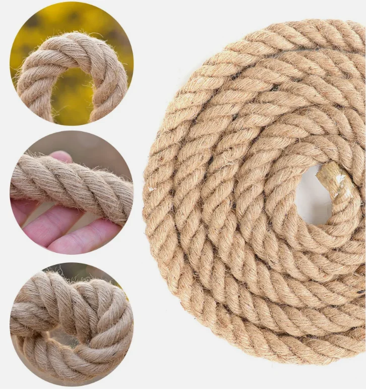 Natural Thick Jute Hemp Rope 20MM Strong String Craft Twine for DIY & Arts Crafts,Christmas Gift Packing Floristry Bundling