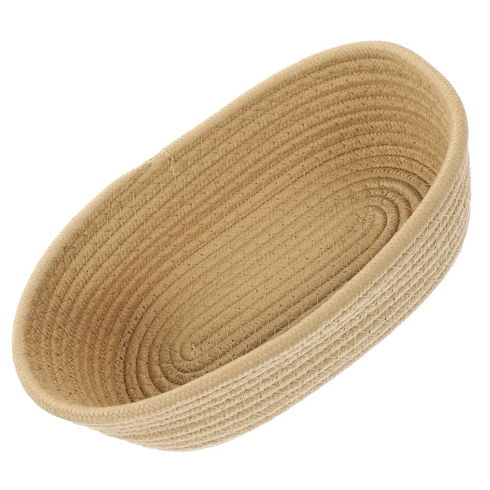 

Boat Shape Storage Basket Cotton Rope Woven Hamper Bedroom Kitchen Organizer Large Capacity for Cosmetics Snacks Home