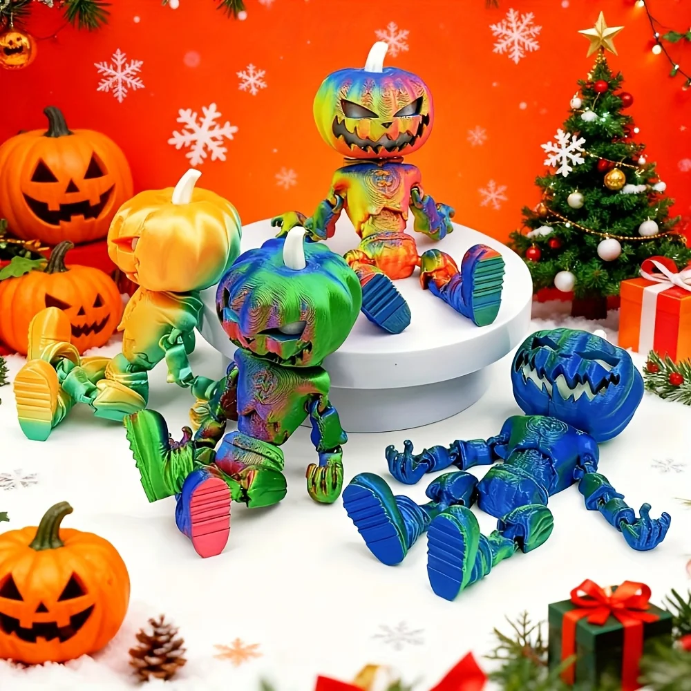 

3D printed pumpkin figurine suitable for Halloween, Christmas parties, home decoration, unique styling, Halloween element statue