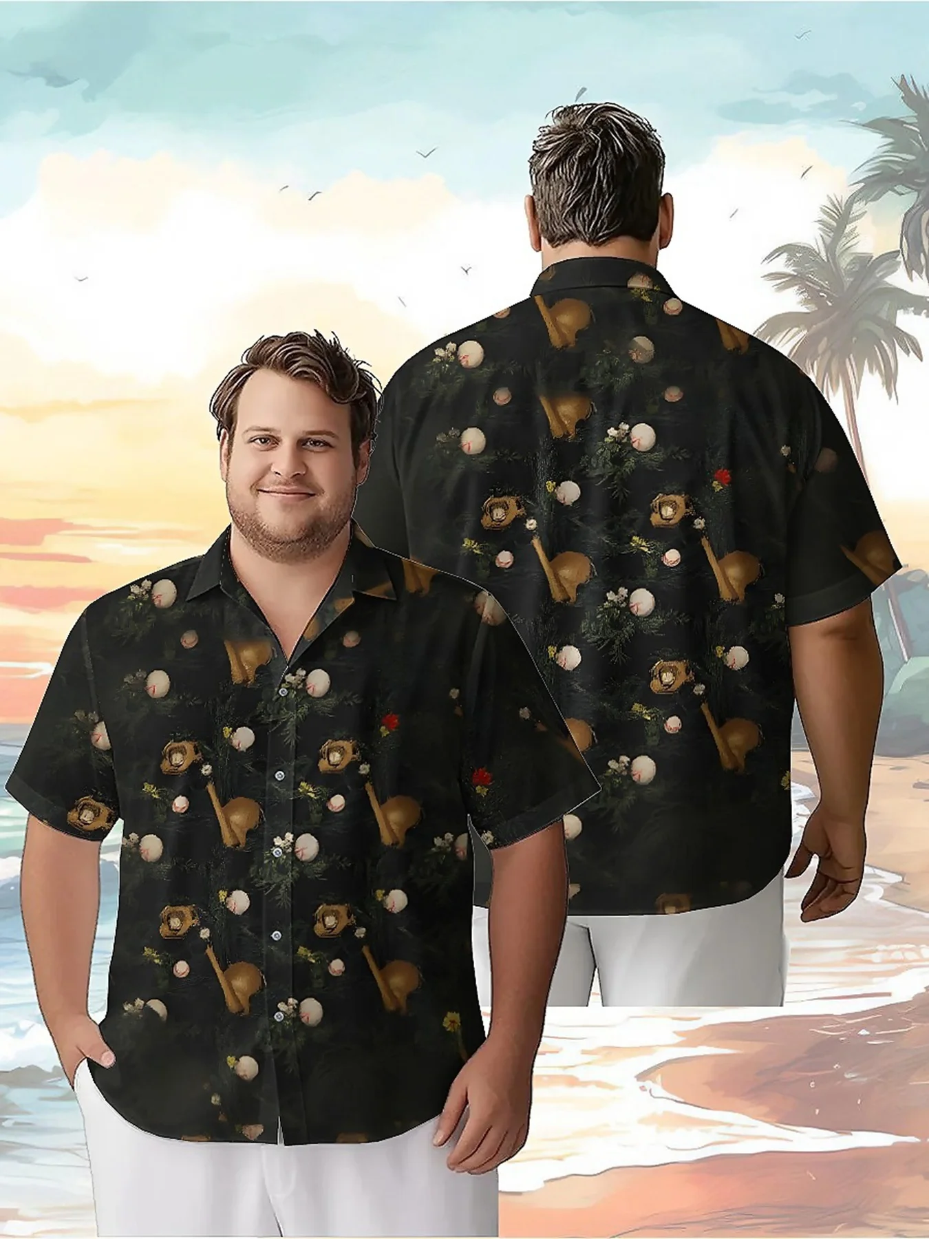 

Men's Plus Size Hawaiian Shirts Christmas Golf Pattern,Premium Comfort Youth Clothes,Y2K Tops