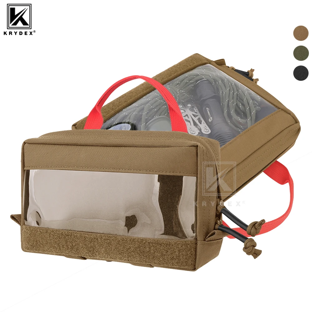 KRYDEX Tactical Large Small Clear Top Insert Pouch First Aid Travel Camping Medical Storage Bag For D3 Backpack Accessories