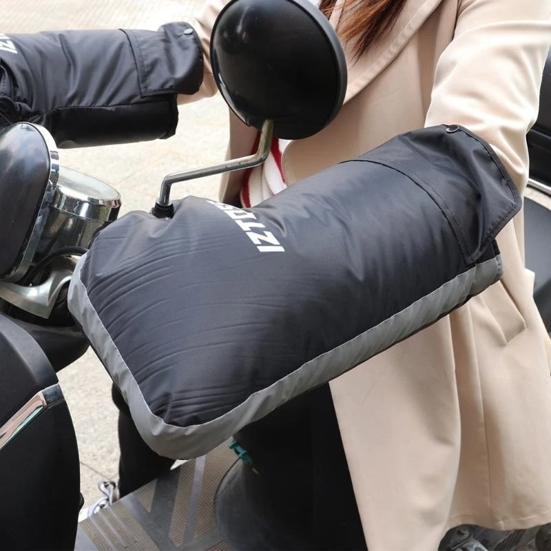  Bike Handlebar Mitts Winter Cold Weather Mittens Gloves Rainproof Unisex Bicylce Hands Warmer Cover for Mountain Cycling view 2