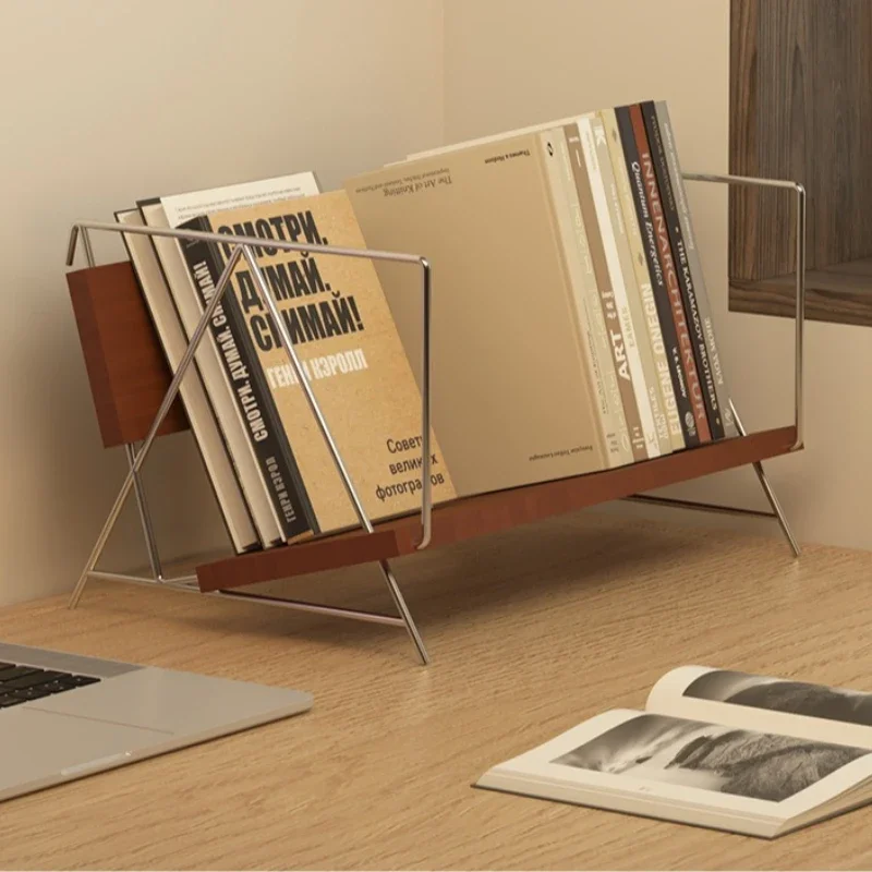 Modern Minimalist Desktop Bookshelf, Thickened Bookend for Home Office, Magazine Holder Display Rack,Aesthetic Home Decor Accent