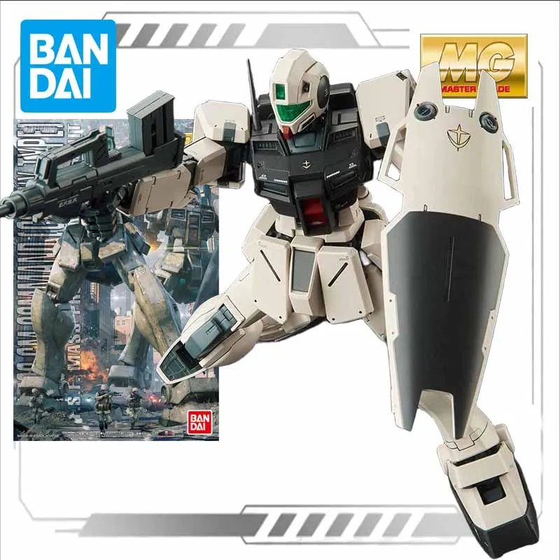 Bandai Original Model Kit GUNDAM MG 1/100 ,RGM-79G GM Command Anime Action Figure Assembly Model Toy for Boys Gifts