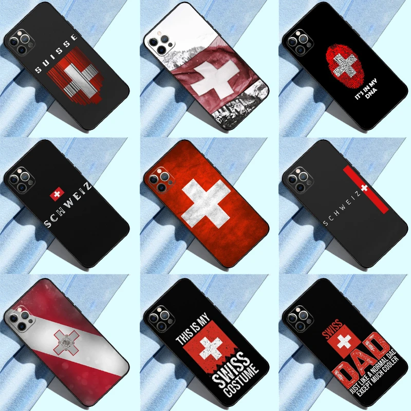 حافظة علم سويسري سويسرية لهاتف Xiaomi 13 11T 12T Pro 12 Lite 12X لهاتف POCO X4 X5 F5 Pro F4 GT C40 M5s F3