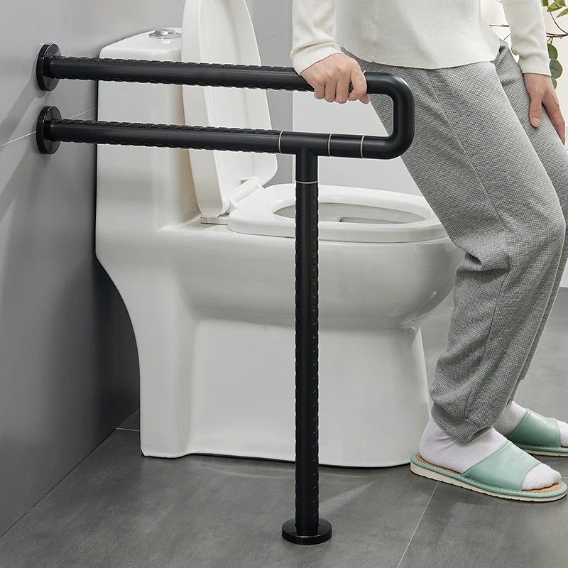 Slip-Resistant Commode Rail Disabled Seniors Bathroom Handle Elderly Support Rail Bath Assist Grab Bars with Fluorescent Circles