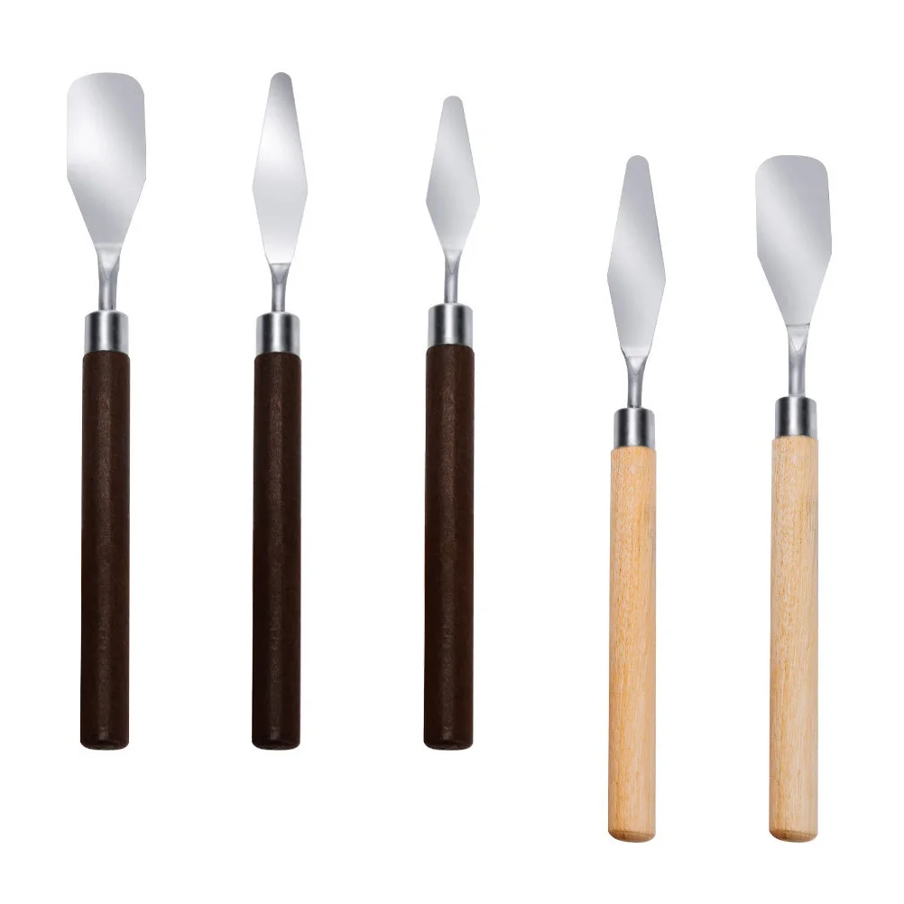 5 Pcs Drawing Knife Set Spatula Paint Tool Oil Painting Stainless Palette Metal