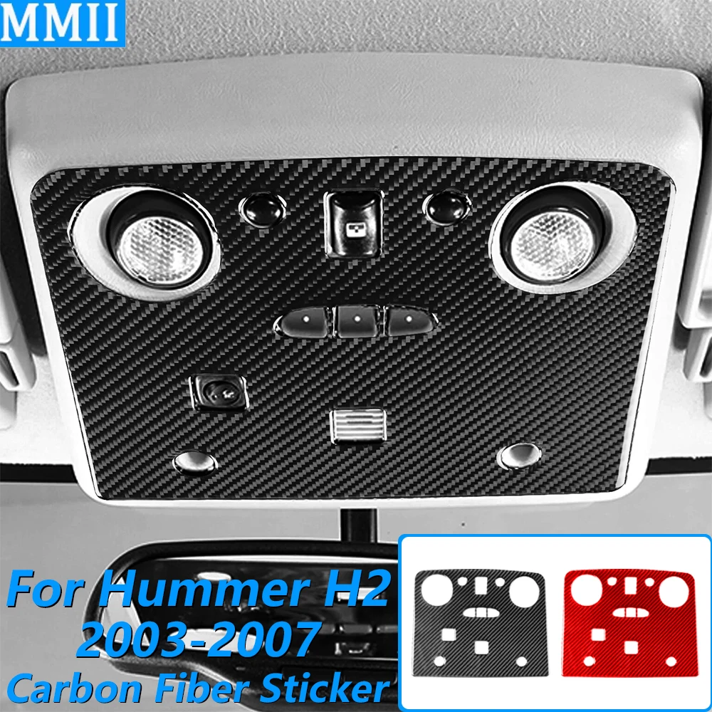 Für Hummer H2 2003-2007 Carbon-Faser Vordere Dachleseleuchte Lampenverkleidung Abdeckung Auto-Zubehör Innenausstattung Dekorationsaufkleber