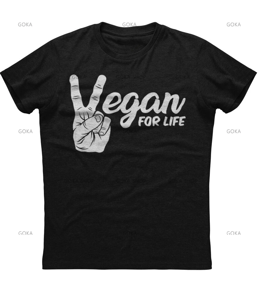 Vegan for Life Victory Graphic T Shirts Mens Clothing New in & Tees Cotton Women Printed T-shirt Y2K Clothes Cute Funny Tshirt