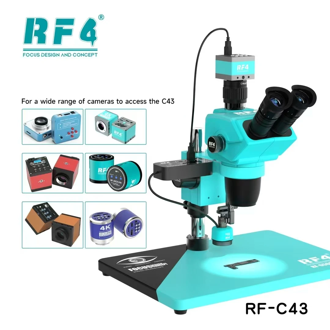 كاميرا التصوير الحراري RF4 الجديدة المستقلة RF-C43 تصميم سريع اللمس متوافق مع معظم كاميرا المجهر لإصلاح PCB