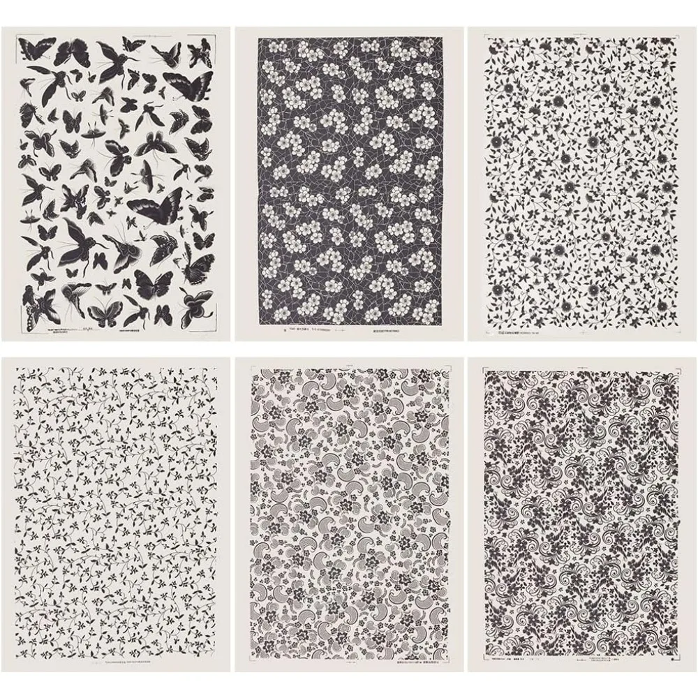 

6 Styles Pottery Ceramics Clay Transfer Paper 21x15Inch Butterfly Flowers Pattern Underglaze Transfers Decals Ceramic Decals