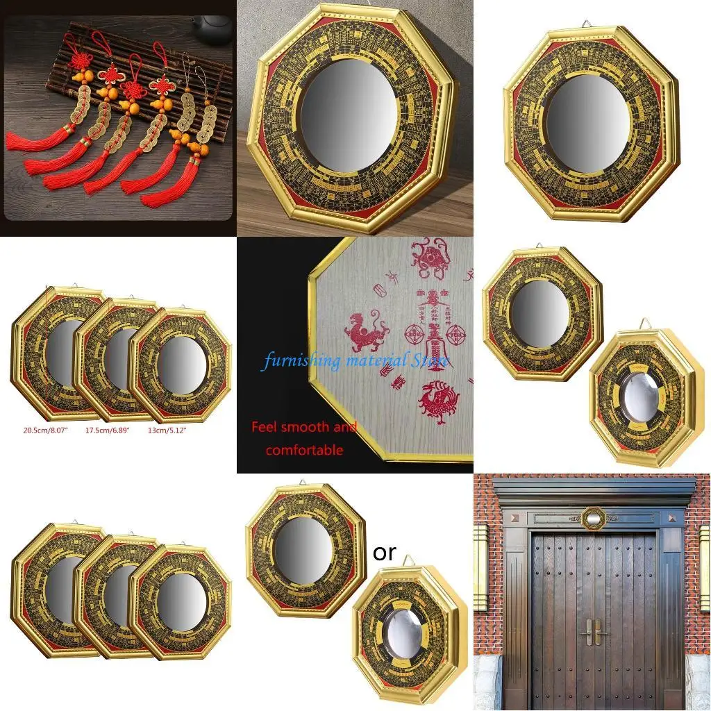 

Y5GD Ancient Mirror Traditional Lucky for Philosophy Convex Chinese Small Mirror Concave Round Mirror for Home Business Lucky