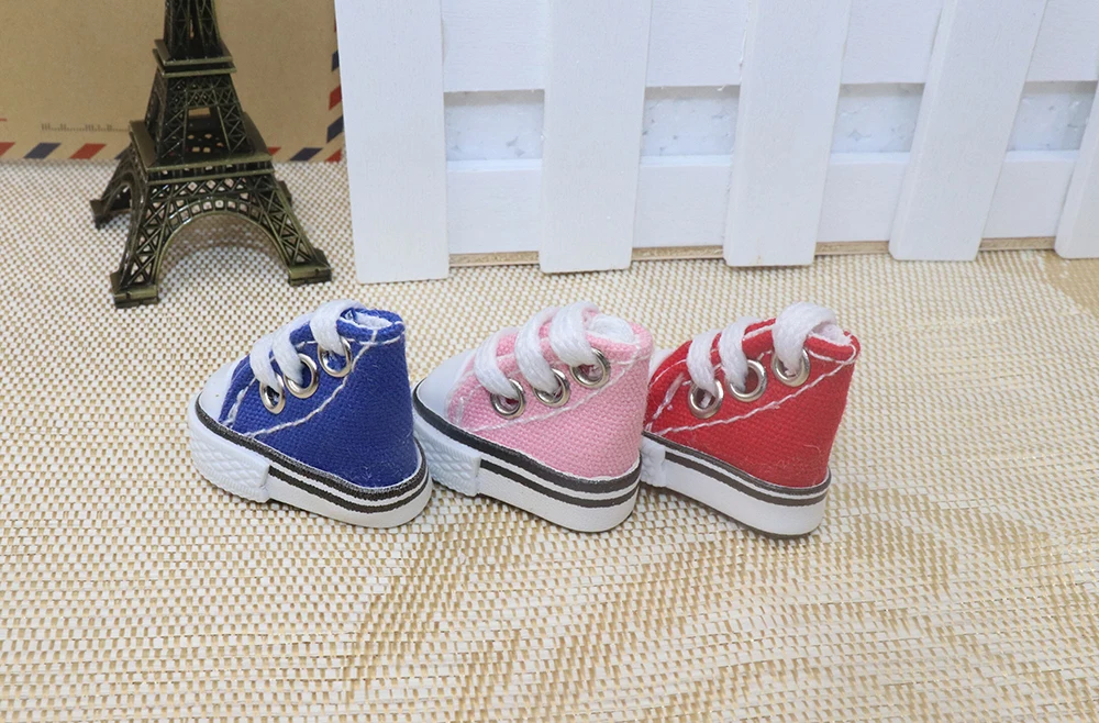 Puppenschuhe 3,5 cm * 2 cm * 3 cm für Bryc-Puppen Mini flache Canvas-Turnschuhe für 1/8 16 cm 6 Zoll BJD Finger-Tanzschuhe Spielzeug – Detail 5