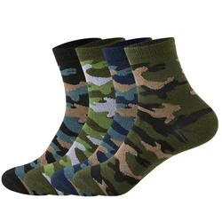 Brand 5 Pairs Autumn And Winter Mid-tube Camouflage Socks Thick Large Size Socks Men's Long-tube Cotton Socks