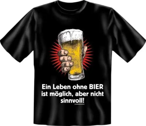 Camiseta Uomo Detto uma Vita Senza Birra - Camisas Divertenti Regalo Compleanno