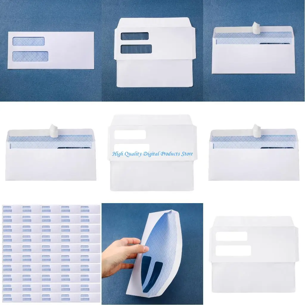 

U2JE Security Pattern Envelopes With Double Address Window and Recyclable Material for Professional Document