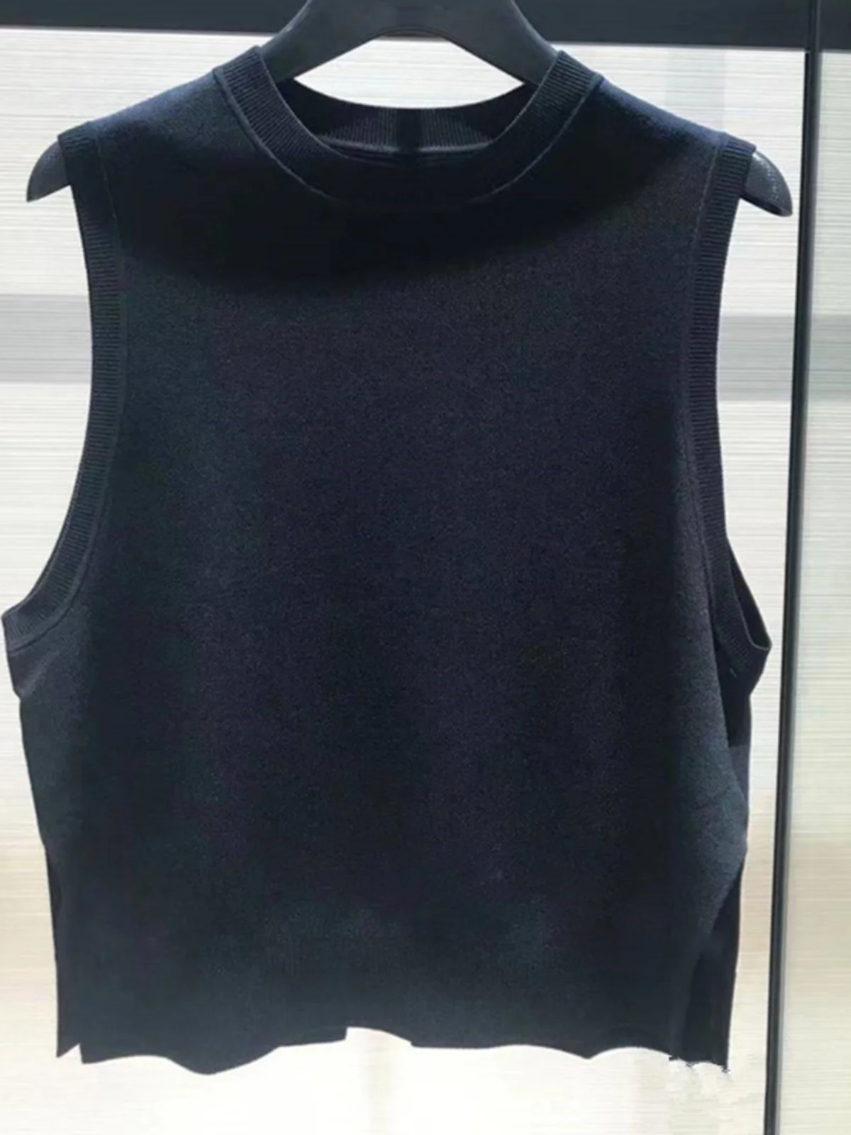 

Новая универсальная вязаная жилетка Goka из ледяного шелка на весну-осень 2025 года, с круглым вырезом, без рукавов, с открытым передом, верхняя одежда для женщин