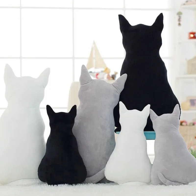 1PCS Silhouette Cat Plush Animals Cushion Doll Toys 30 Cm Soft Stuffed Cat Pillow Newborn Cushion Doll Bedding Kids Toys