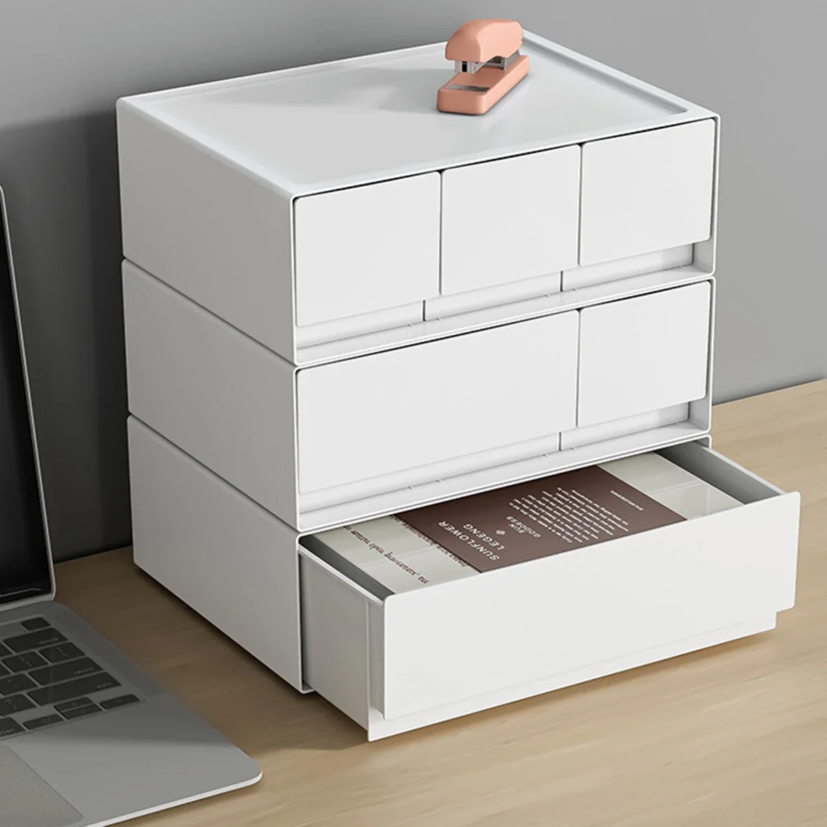 

Multi-layer Stackable Desktop Drawer, Home and Student Stationery Office Storage Cabinet, Desktop Storage Jewelry Organizer Box