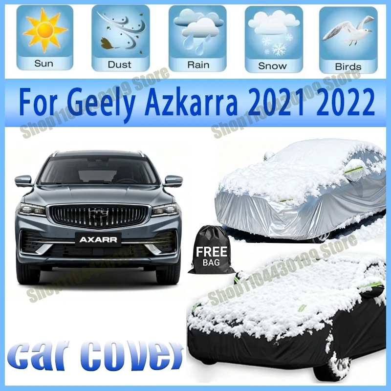 

For Geely Azkarra 2021 2022 All-Weather Car Cover Waterproof UV Protection All Weather Dustproof Snow Rain Cover 190T Polyester
