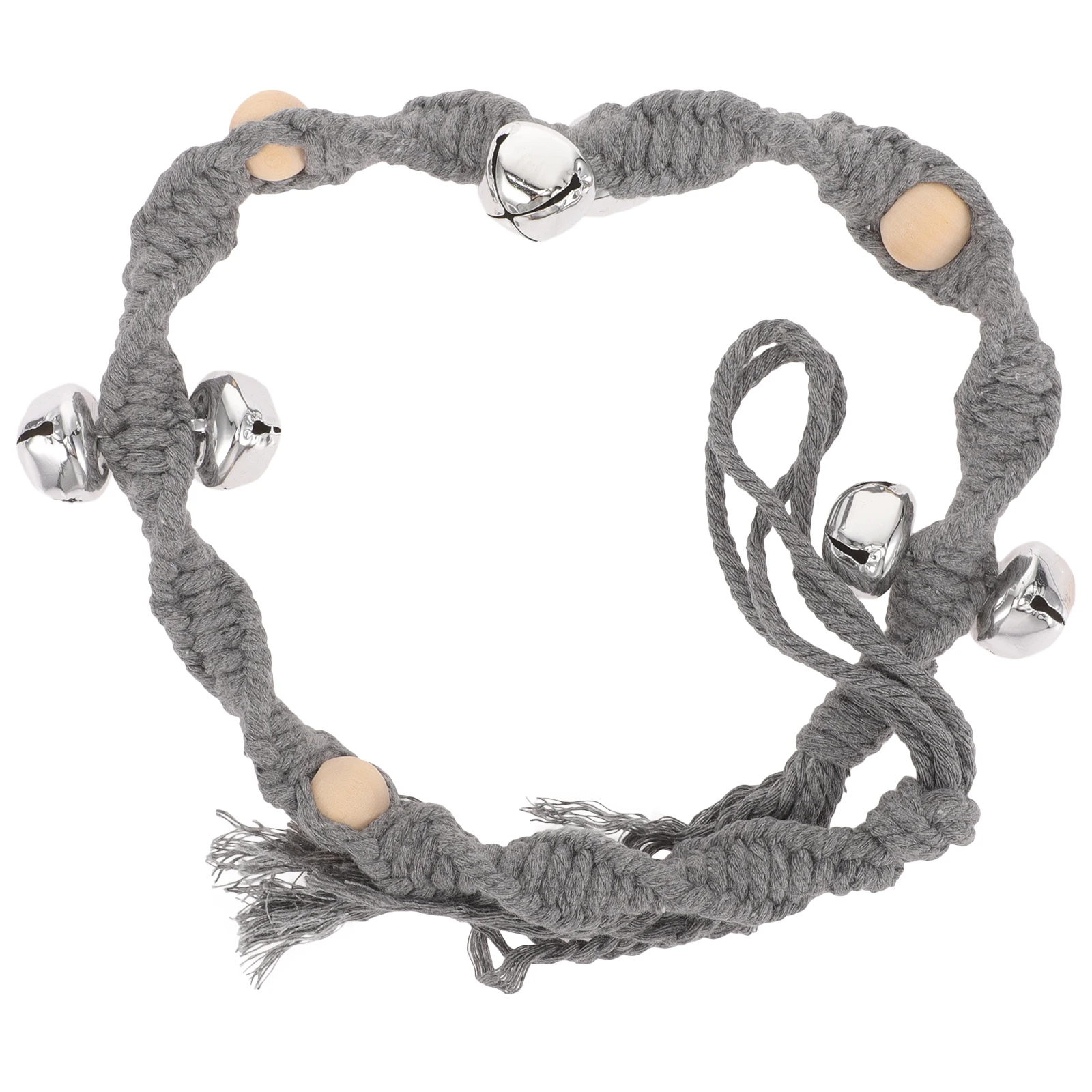 

Dog Bell Pet Doorbell to Come inside Chain Training Light Grey Hand-weaving Doorbells