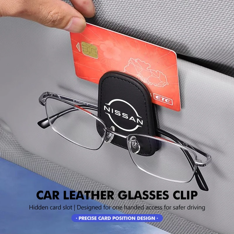 لنيسان سيارة الشمس قناع نظارات شماعات الجلود تخزين حامل كليب نافارا ألميرا سنترا المارقة باثفندر سيلفي ليف #5