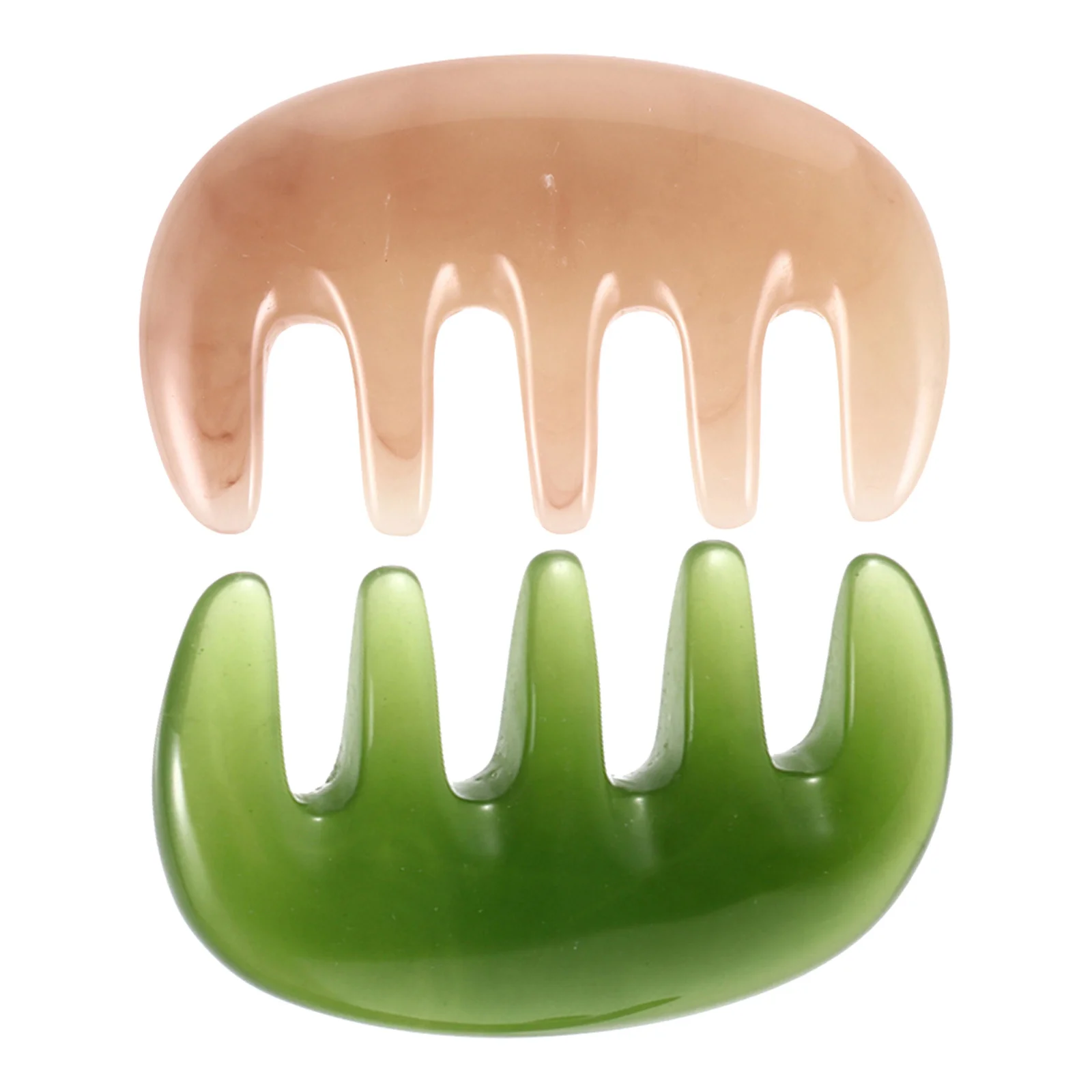 

2Pcs Wide Tooth Massage Comb Scalp Massager Soft Resin Texture Comfortable Durable Scalp Care Acupoint Tool Wide Tooth Comb