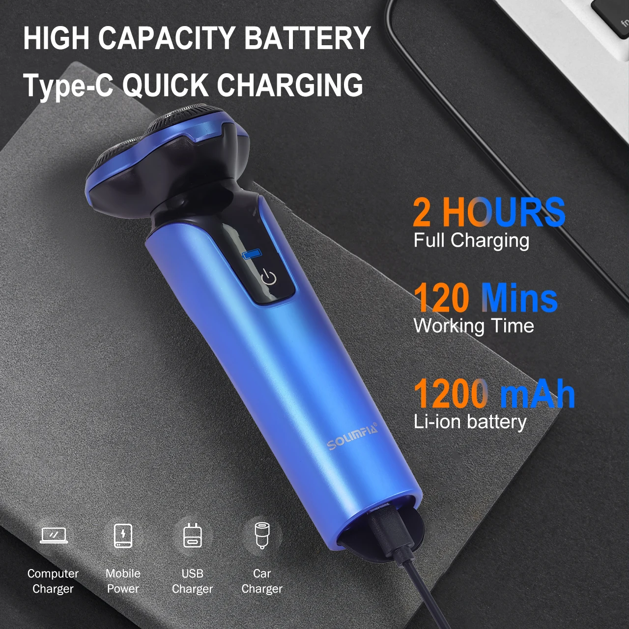 Electric Shaver for Men New 3-Blade Portable Professional Home Use Shaving Razor with Ergonomic Handle Ultra-Smooth Performance