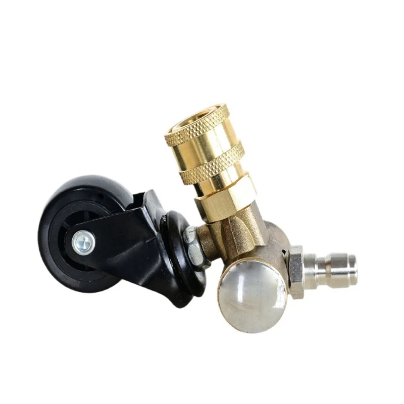 

360 Degree Rotating Quick Connection Fitting 1/4'' Undercarriage Cleaner Wheel For High Pressure Washer D2RD