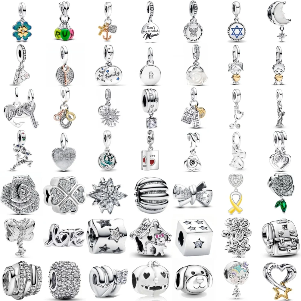 

Лидер продаж, серебряный рюкзак 925, бант, подвеска из розовых бусин для мальчиков и девочек, подходит для европейского оригинального браслета, изысканные ювелирные изделия своими руками