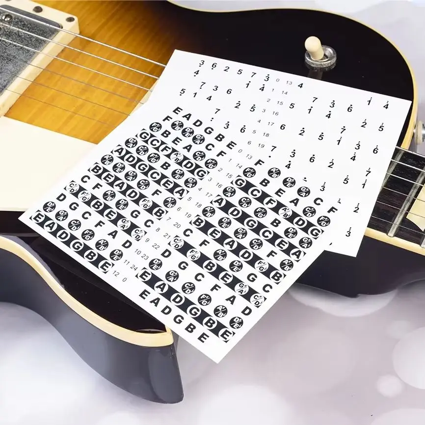 GUITTO GFM-01 Guitar Scales Notes Fretboard Stickers Guitar Parts & Accessories Fret Decals Beginner Learning Labels Sticker