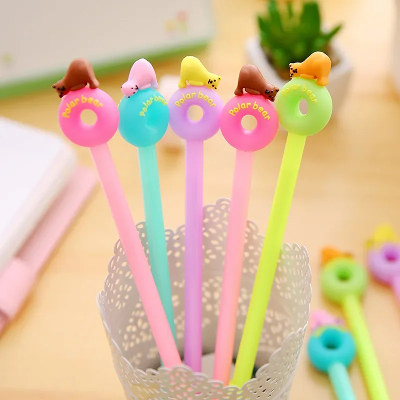 24Pcs novel lazy bear creative cartoon gender-neutral pen, student stationery office supplies