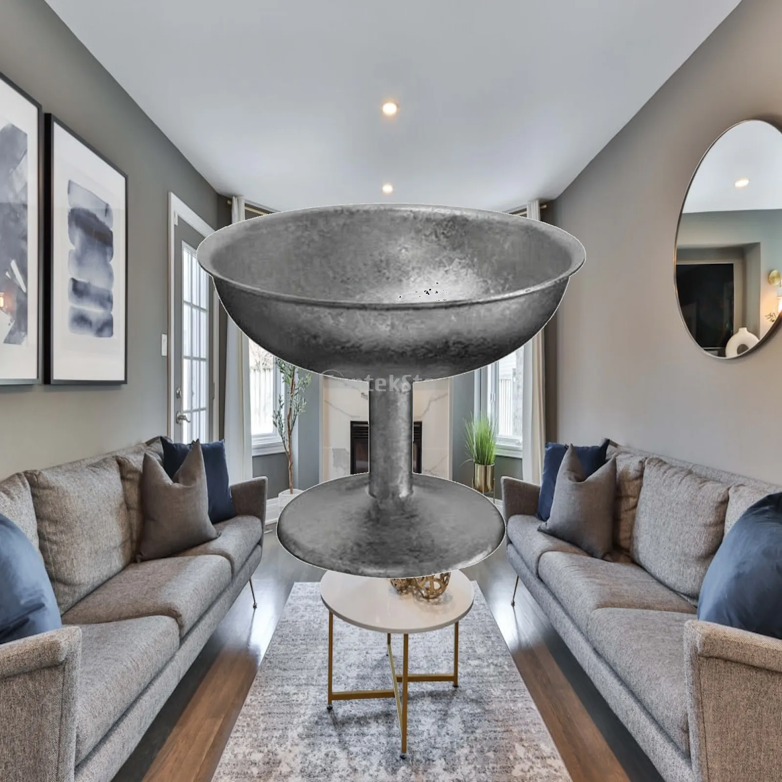 Sleek Brushed Steel Dessert Cup Shallow Round Bowl for Everyday Treats and Sorbet