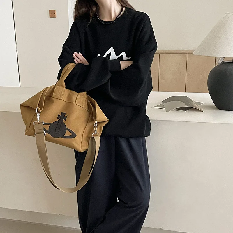 

Новая холщовая сумка — многосторонняя сумочка через плечо/плечо, винтажный студенческий рюкзак, повседневная пригородная сумка, женский модный аксессуар